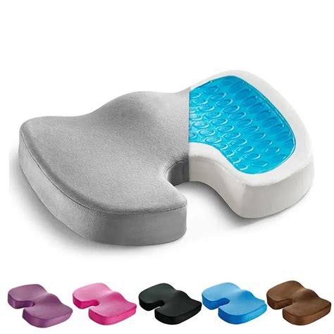 Gel Enhanced Seat Cushion Non Slip Orthopedic Memory Foam Coccyx