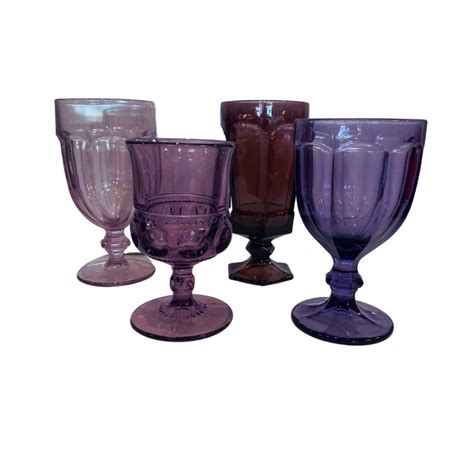 Mismatched Purple Goblets Violet Vintage Rentals