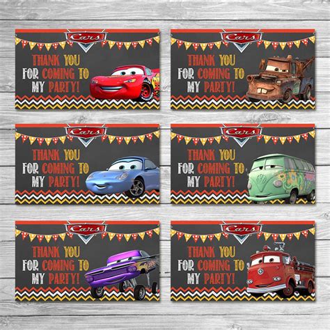 Disney Cars Party Tags Chalkboard Cars Goody Bag Tags Disney Cars ...