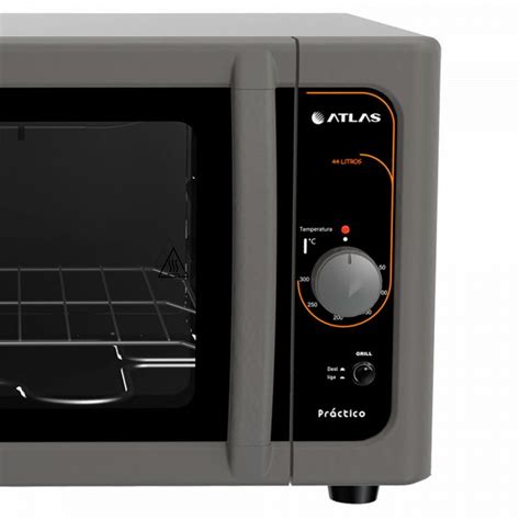 Horno Electrico Atlas 44lts Practico 300º Titanio S Timer Pira Pire