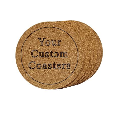 Cork Coaster Set Of 6 Personalized Custom Engraved Great