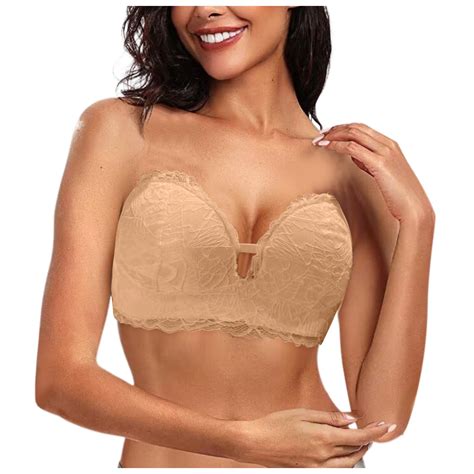 Fhsagq Female Strapless Bra Plus Size 46c Women Strapless Off The Shoulder Bra Small Chest Flat