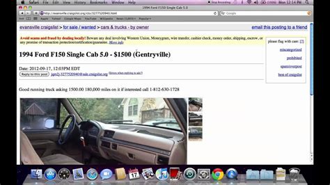 Craigslist Evansville Indiana Used Cars And Trucks For Sale By Owner Deals In 2012 Youtube