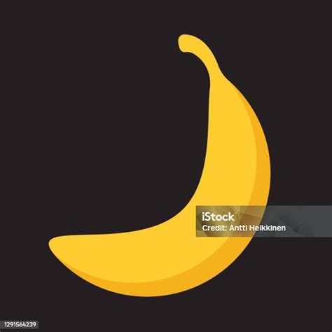 Yellow Banana Shape Silhouette Fruit Food Vector Icon Simple Flat Symbol Sign Cartoon Clipart