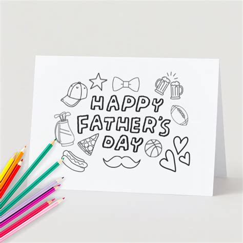 Happy Fathers Day Card Fathers Day Coloring Fathers Day Greeting Card