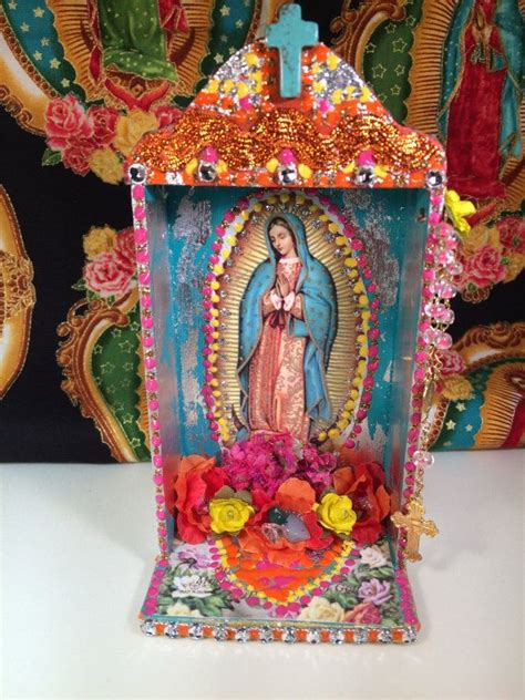 Shrine Nicho Altar Our Lady Of Guadalupe Etsy Mexican Folk Art