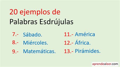 Ejemplos De Palabras Esdrujulas