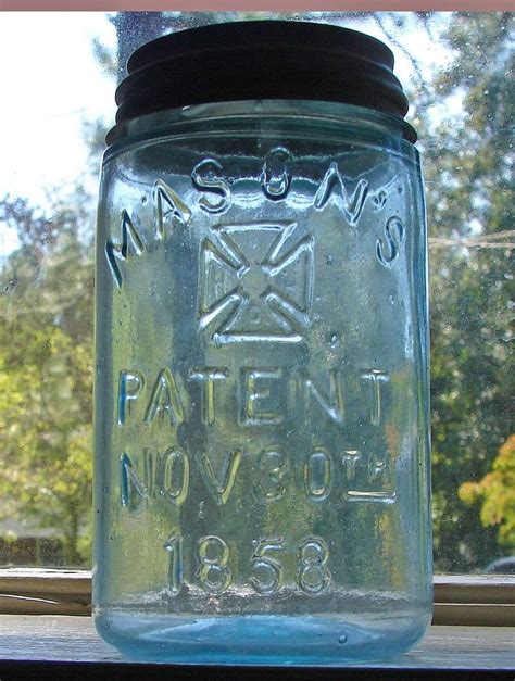 Antique Masons Patent Nov 30th 1858 Maltese Cross Hero Pint Jar