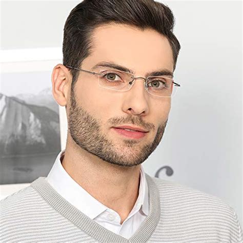 Rimless Titanium Glasses Frames Men Flexible Optical Frame Retro Glass