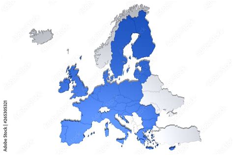 Plakat eu mapa europa unia europejska członkowie polityczni strefa euro