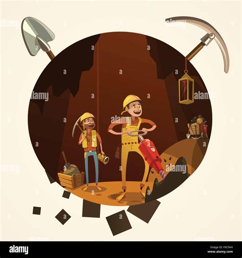 Mining Cartoon Illustration Stock Vector Art And Illustration Vector