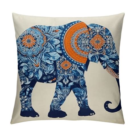 Nawypu Blue Bohemian Pillow Covers Hippie Floral Mandala Decorative