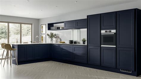 Chelford Navy Handleless Kitchen Fitted Kitchens Howdens