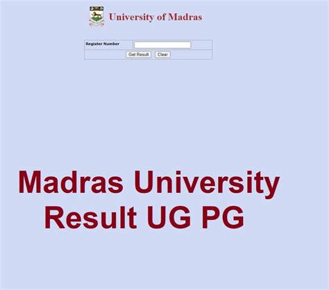 Madras University Result 2023 Link Here Ug Pg Ba Bsc Bcom Marks