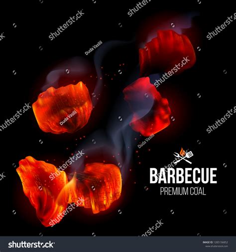 Actively Smoldering Embers Fire Bbq Grill Stock Vector Royalty Free