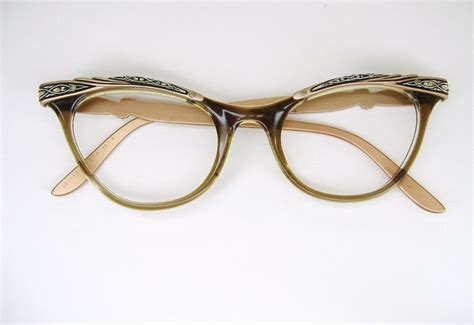 Vintage Ladies Combination Filigree Cat Eye Eyeglasses Frame Etsy