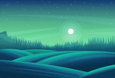 Ilustración De Dibujos Animados Nocturnos En Vectores Forestales