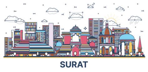 Surat Skyline India Vector Images (52)