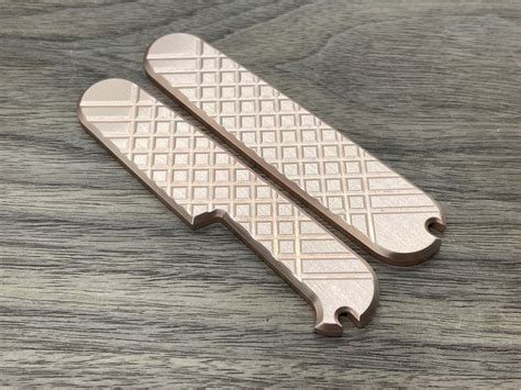 Frag Milled 91mm Brushed Copper Scales For Swiss Army Sak Metonboss