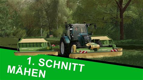 1 Schnitt mähen Fendt 724 Vario Krone LS22 Landersum YouTube