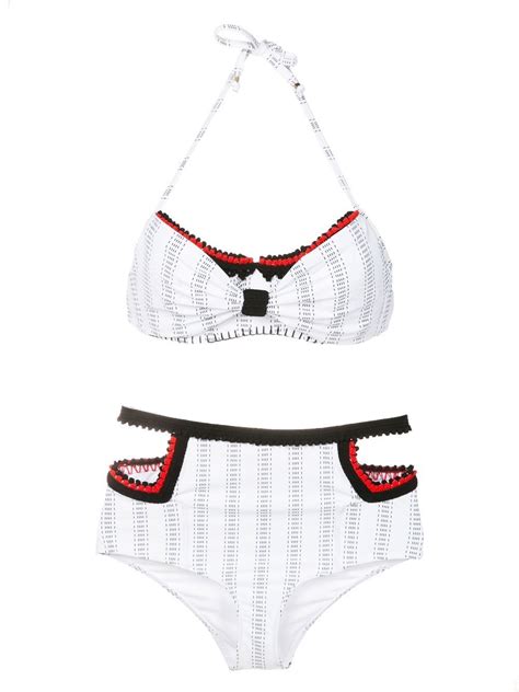 Amir Slama Crochet Trim Striped Bikini Set Editorialist