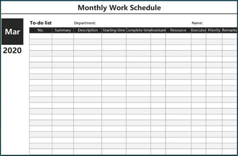 Free Printable Monthly Employee Schedule Template Bogiolo Pertaining