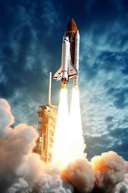 Premium Ai Image Space Shuttle Taking Off On A Mission Elements Of