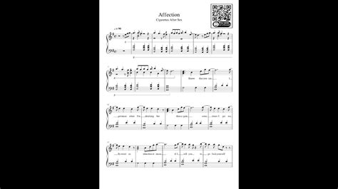 Cigarettes After Sex Affection Piano Cover SHEET Partitura