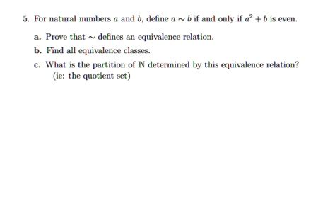 SOLVED For Natural Numbers And B Define If And Only If A2 B Is Even