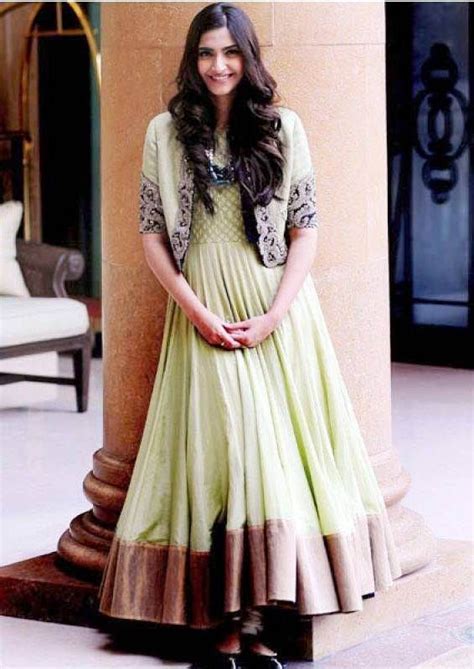 Sonam Kapoor In Jacket Anarkali Suit By Pakistani Designer Ayesha