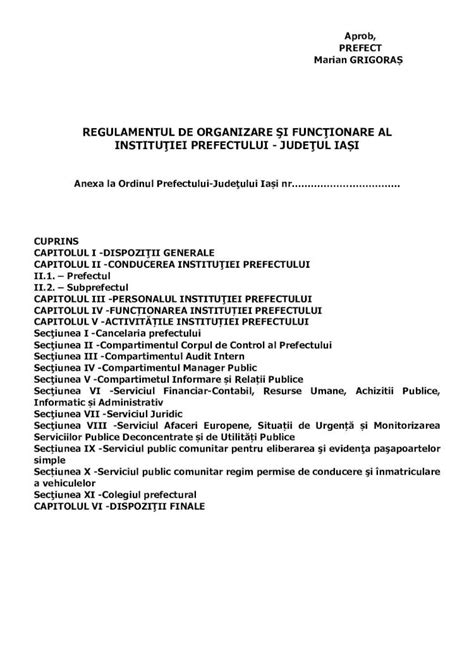 PDF REGULAMENTUL DE ORGANIZARE ŞI FUNCŢIONARE AL Secţiunea XI