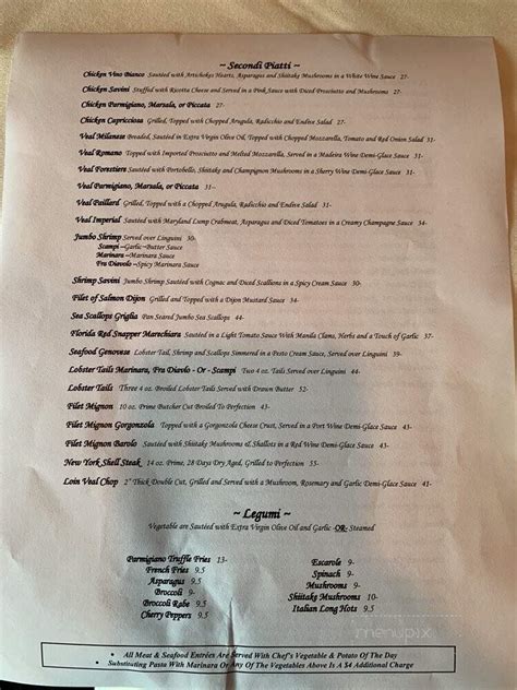 Menu Of Savini Restaurant In Allendale NJ 07401