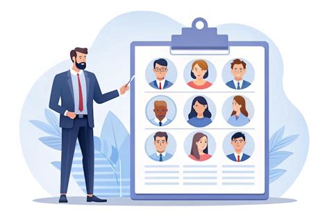 Hr Manager Reviewing Candidates For Hiring Concept Vector Illustration