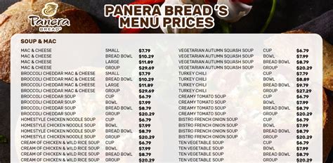 panera bread menu usa updated prices  latest restaurant menus