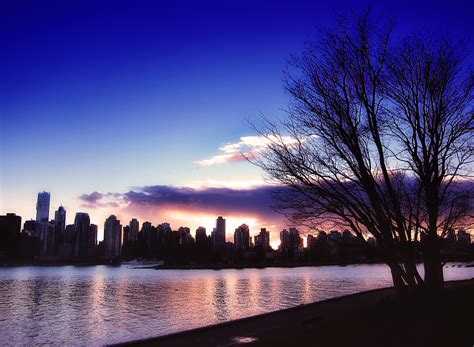 Wallpaper Landscape Sunset City Cityscape Bay Night Lake