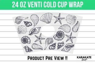 Sea Shell Oz Venti Cup Hole Wrap Svg Graphic By Karakate Creative