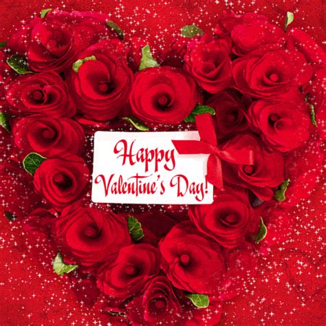 Happy Valentines Day Animated Card With Red Roses