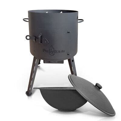 Gusseisen Kazan 12 L Kasan Казан mit Feuerofen Utschak Ø 40 cm. Учак ...