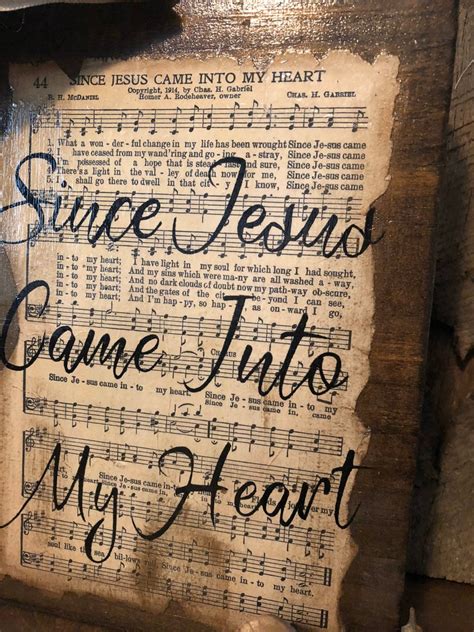 Since Jesus Came Into My Heart hand painted hymn distressed | Etsy