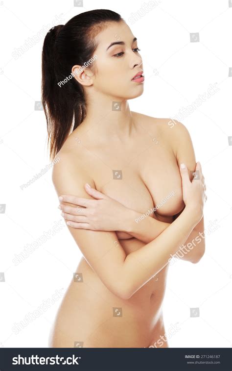 Portrait Nude Woman Covering Her Breast Stock Photo Shutterstock