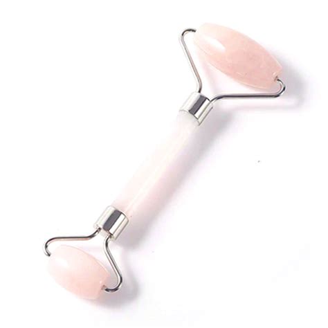 Rouleau De Massage Visage Et Cou En Quartz Rose 14 5cm Quartz Rose Massage Quartz Rose Corps