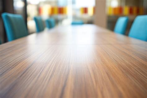 Premium Photo Closeup Of A Conference Tables Wood Grain Texture With