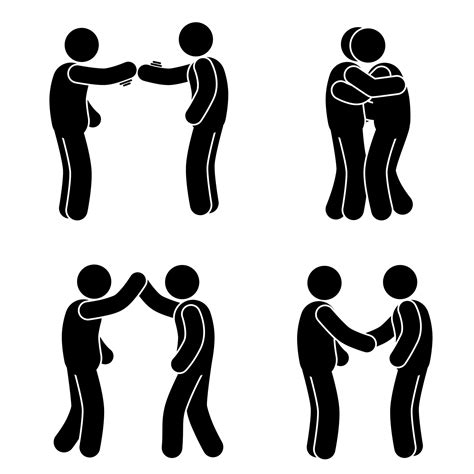 Silhouette Of People Shaking Hands And Hugging Friendship 21622809