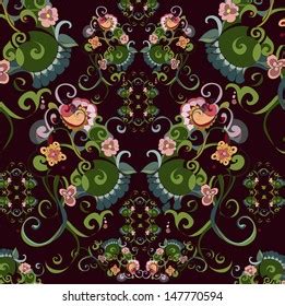 Symmetry Florals Backgrounds Flowers Arts Vector Stock Vector Royalty