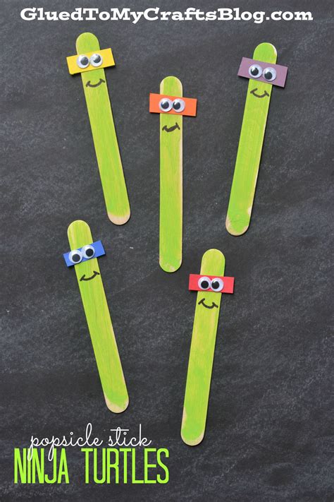 Popsicle Stick Ninja Turtles Kid Craft Glued To My Crafts Craft