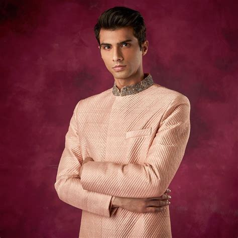 A Classic Blush Pink Raw Silk Sherwani Fashion In London Shantanu