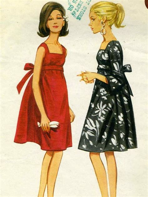 Vintage 60s Butterick 4235 Cut Misses Empire Waist By Romasmaison 1400 Tent Dress Sewing