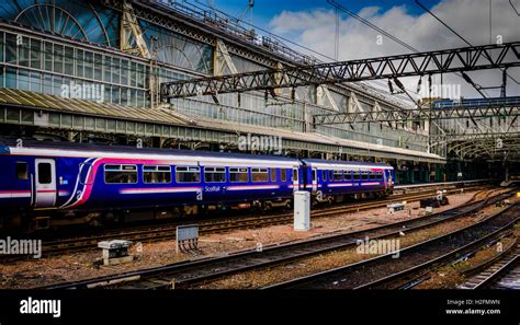 ScotRail Passenger Train Arriving At Central Station In Glasgow