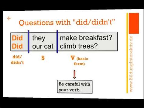 Questions with "did/didn't" - YouTube