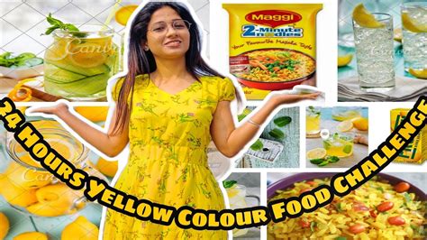 I Only Ate Yellow Food For Hours Challenge Colour Food